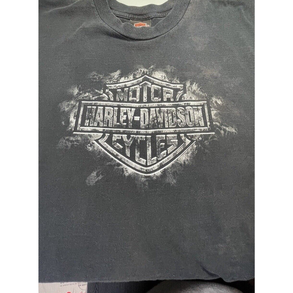 Harley Davidson Buffalo New York 2005 Short Sleeve Women's XL Cropped Tee Grunge - Picture 10 of 14